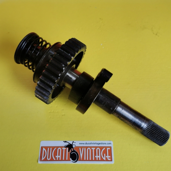 Albero messa in moto, originale usato in buone condizioni, con molla, per tutti i monocilindrici Ducati carter larghi, Scrambler, Desmo, RT, ecc.