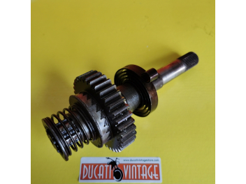 Albero messa in moto, originale usato in buone condizioni, con molla, per tutti i monocilindrici Ducati carter larghi, Scrambler, Desmo, RT, ecc.