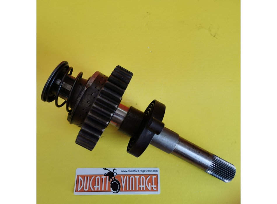 Albero messa in moto, originale usato in ottime condizioni, con molla, per tutti i monocilindrici Ducati carter larghi, Scrambler, Desmo, RT, ecc.