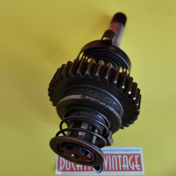 Albero messa in moto, originale usato in ottime condizioni, con molla, per tutti i monocilindrici Ducati carter larghi, Scrambler, Desmo, RT, ecc.