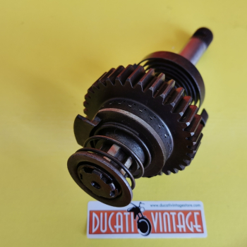 Albero messa in moto, originale usato in ottime condizioni, con molla, per tutti i monocilindrici Ducati carter larghi, Scrambler, Desmo, RT, ecc.