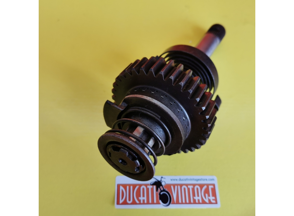 Albero messa in moto, originale usato in ottime condizioni, con molla, per tutti i monocilindrici Ducati carter larghi, Scrambler, Desmo, RT, ecc.