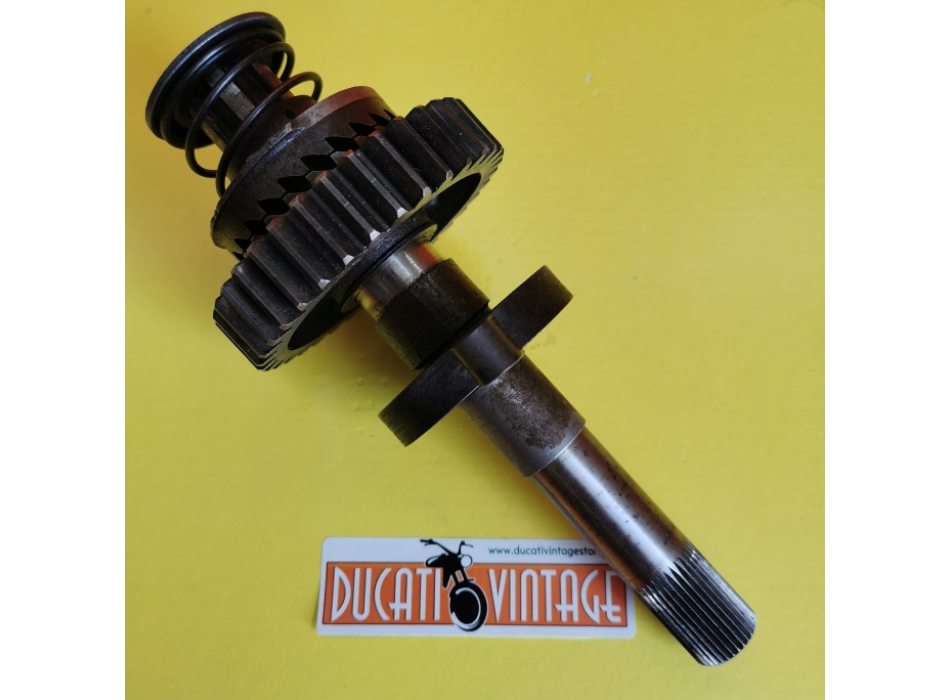 Albero messa in moto, originale usato in ottime condizioni, con molla, per tutti i monocilindrici Ducati carter larghi, Scrambler, Desmo, RT, ecc.