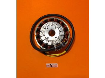 alternatore completo 300W 12V originale Ducati Elettronica, nuovo, con cavo 2 fili lunghezza cm 40 avvolgimento "tipo a ponte" adattabile Ducati coppie coniche 750/900 carter quadro