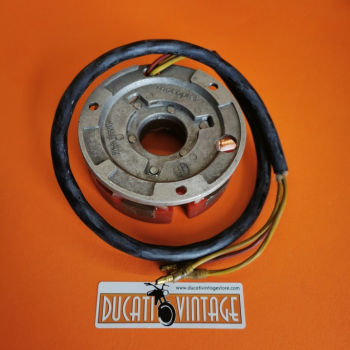 Alternatore Motoplat, ricambio originale nuovo, per tutti i monocilindrici Ducati CARTER STRETTI ad accensione a spinterogeno con volano Motoplat