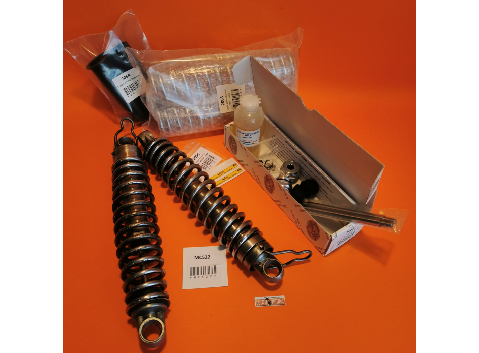 Ammortizzatori usati originali Marzocchi da revisionare, venduti come in foto assieme agli art. per il restauro, per Ducati Scrambler 2° serie e Ducati Desmo Yellow