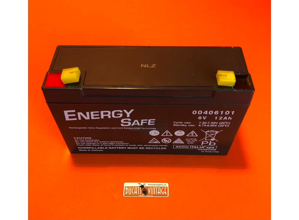 Batteria ermetica piombo-gel 6V 7Ah per tutti i monocilindrici Ducati 