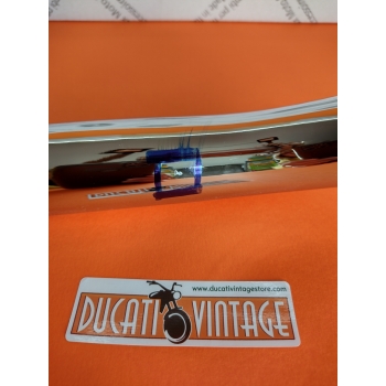 Collettore di scarico cromato, con lievissimo difetto, per monocilindrico Ducati RT