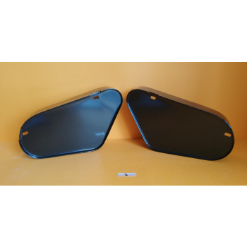 Coppia di bauletti portafiltro e portaoggetti replica per Ducati Desmo Silver Shotgun