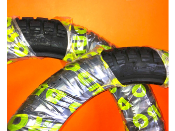 Coppia di pneumatici DURO omologati, anteriore (3.50x19) + posteriore (4.00x18) per Ducati Scrambler 250 350 450 
