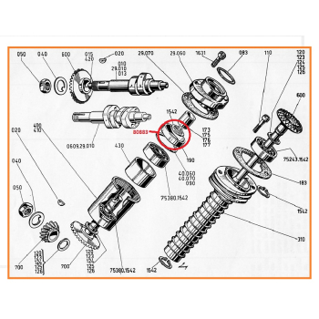 Distanziale coppia conica inferiore per monocilindrico Ducati 350cc 