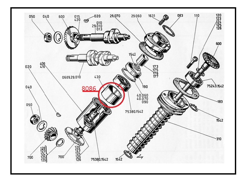 Distanziale cuscinetti reggispinta coppia conica, per tutti monocilindrici Ducati carter larghi 250 350 450cc
