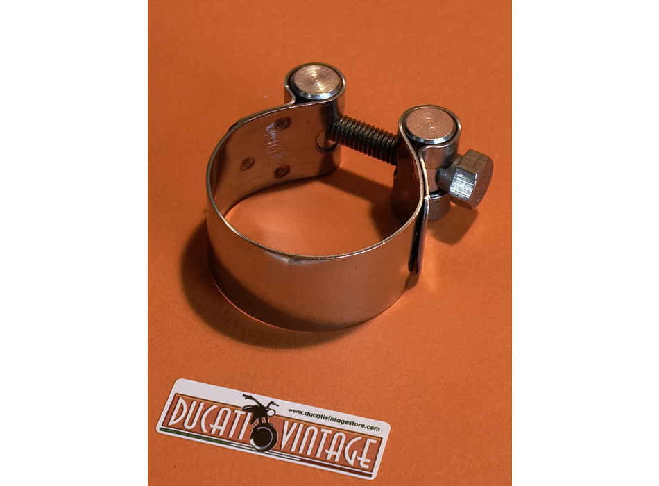 Fascetta marmitta inox Ø38 per monocilindrici Ducati Scrambler, RT, Desmo ecc.