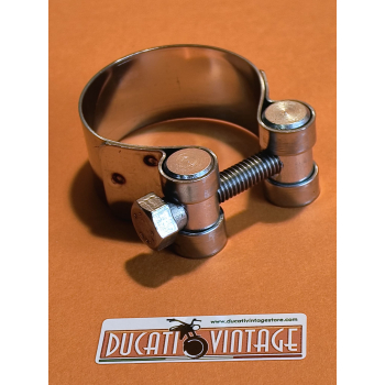 Fascetta marmitta inox Ø38 per monocilindrici Ducati Scrambler, RT, Desmo ecc.