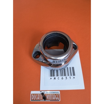 Flangia alluminio base per canotto coppia conica (protezione distribuzione) per monocilindrico Ducati 450cc, originale, usato in stato eccellente