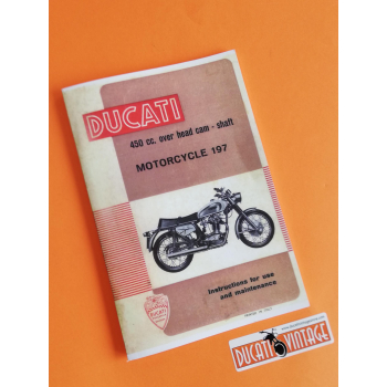 Instructions for use and maintenance 450cc over head camshaft motorcycle 197