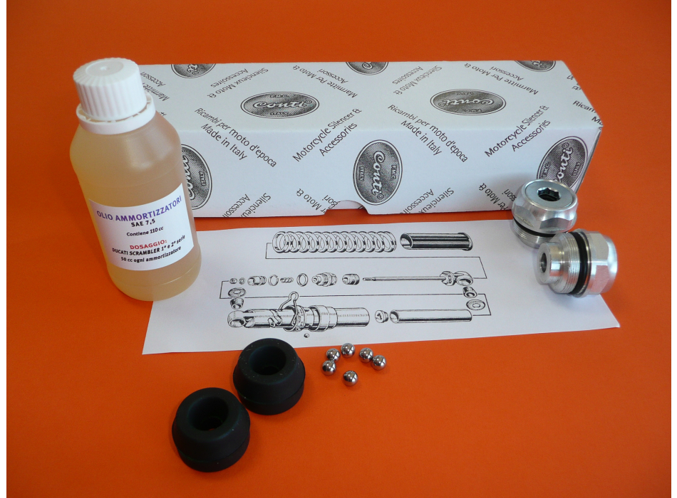Kit 1 revisione ammortizzatori Ducati Scrambler 250 350 450 1° e 2° serie