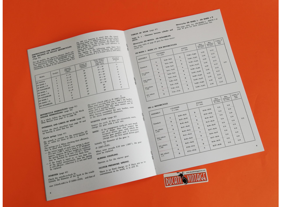 Manuale d'officina Ducati Scrambler, Ducati Desmo, Ducati Mark3