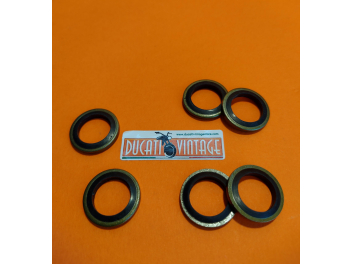 n. 6 guarnizioni raccordo olio testata con tenuta in gomma antiolio per Ducati carter stretti e larghi