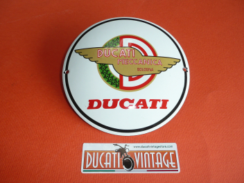 Piccola targa in metallo Ducati Meccanica diam. cm 20 per ufficio, casa, garage