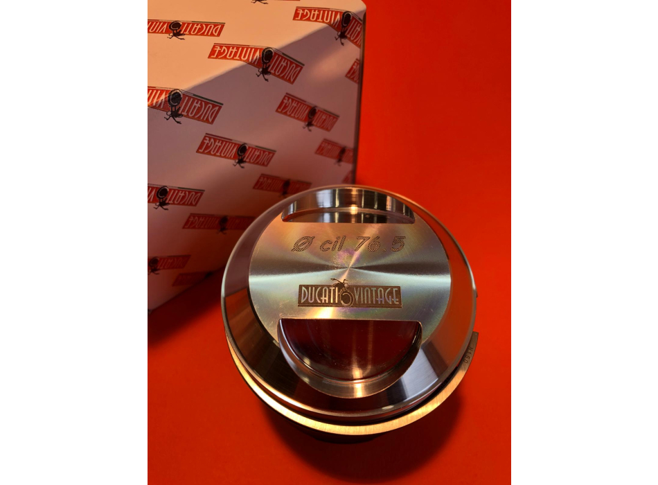 Pistone Ø 76.5 con spinotto Ø 18 per monocilindrici Ducati carter larghi 350cc 