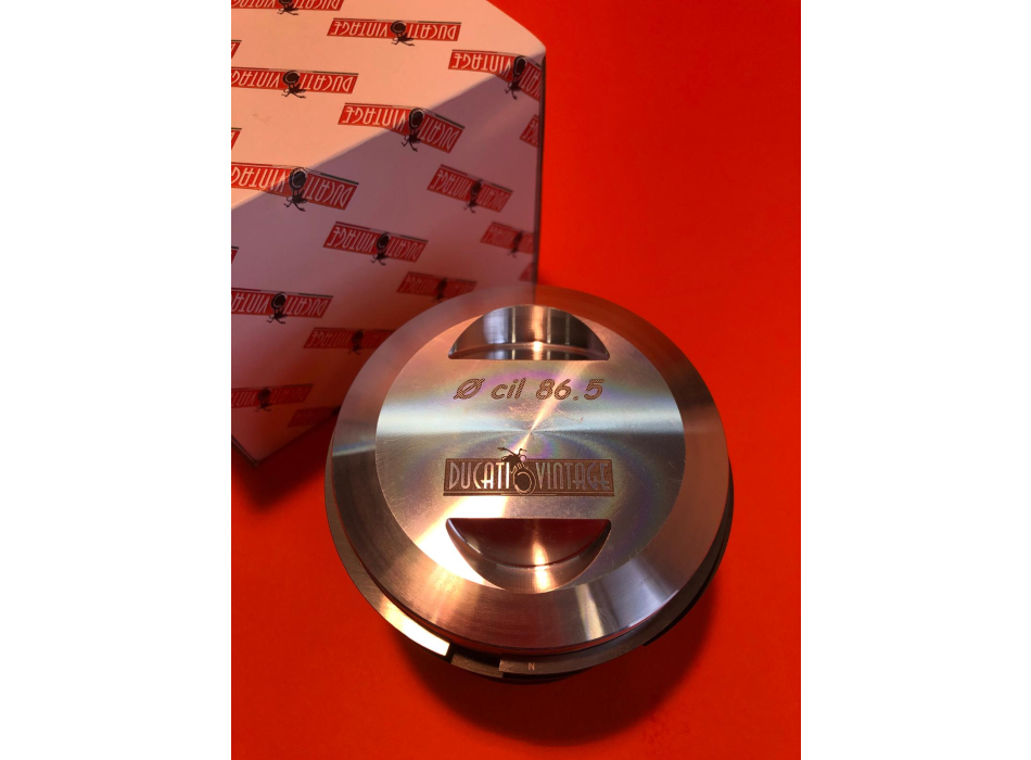 Pistone Ø 86.5 con spinotto Ø 20 per monocilindrici Ducati carter larghi 450cc 