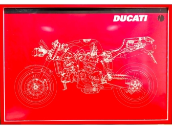 Poster originale Ducati 916 – Disegno tecnico Blueprint