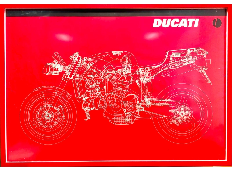 Poster originale Ducati 916 – Disegno tecnico Blueprint
